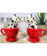 Kissing Dalmatian Dogs in Tea Cup 3.5&#39;&#39; Tall Magnetic Salt and Pepper Sh... - $16.99