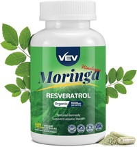 VEV Moringa Capsules with Resveratrol &amp; Turmeric, Antioxidant Supplement, 180 Ct - $19.99