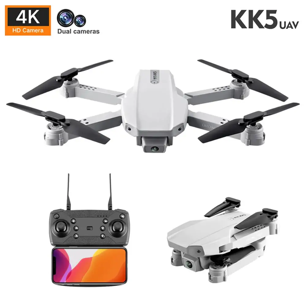 2020 New RC Drone KK5 4K 1080P HD Dual Camera WiFi Fpv One-key automatic retu - £73.18 GBP+