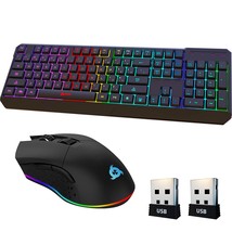 KLIM Blaze & Chroma Wireless Bundle - New 2022 Wireless Gaming Keyboard and Mous - £81.72 GBP