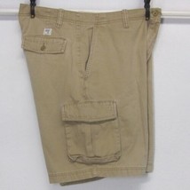 QUIKSILVER EDITION PREMIUM MENS (34W) KHAKI TAN COTTON  ZIPPER FLY CARGO... - $27.56