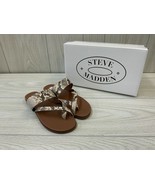 Steve Madden Athens Strappy Flat Sandal Natural Snake Faux Leather  Sz 8... - £11.00 GBP