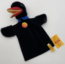 Steiff Vintage Raven Black Crow Bird Hand Puppet Plush Felt With Tags 25... - $47.45