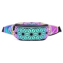Rave Festival Luminous Fanny Pack Holographic Geometric Iridescent - $26.25