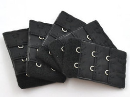 TWO New Bra Extenders~Basic BLACK~2 X 3 Hooks~Set of 2~Sealed Package~FREE Ship - £3.77 GBP