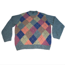 Jos A Bank Sweater Mens Size XL Lambswool Blend Warm Multicolor Argyle P... - $24.99