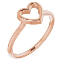 Authenticity Guarantee 
14k Rose Gold Open Heart Ring - £393.29 GBP+