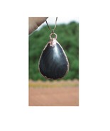 Rainbow obsidian necklace // Electroformed copper - €42,86 EUR
