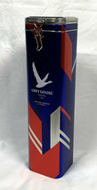 Grey Goose Vodka Empty Bottle Tin Blue Red Silver 14&quot; Flip Top - £19.43 GBP