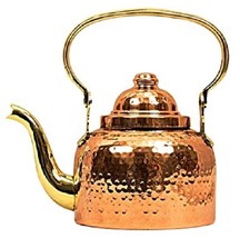 Hammered Designer Copper Tea Kettle Pot Inside Tin Lining, Serving Tea C... - £65.65 GBP