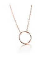 Sterling Silver Karma Open Circle Necklace with Rose Gold Flashed Finish... - £45.36 GBP