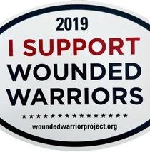 I Support Wounded Warriors Project Magnet Oval Military Veterans 2019 E55 - £15.97 GBP