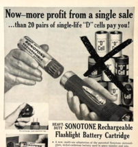 1960 Sonotone Rechargeable Flashlight Battery Advertisement Vintage DWU16D - $19.99