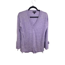 J Crew Womens Purple Vneck Knit Sweater XS 100% Merino Wool Cozy Casual ... - $412.77 MXN