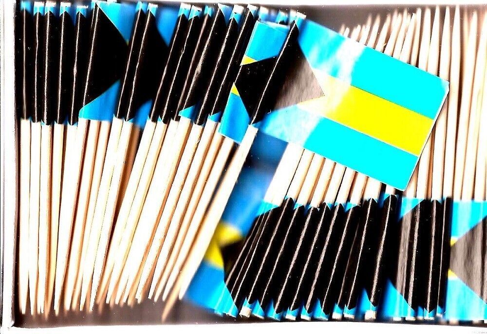 One Box of 100 Bahamas Toothpick Flags, 100 Small Mini International Flags - $7.90