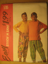 UNCUT Pattern 1992 EASY McCall&#39;s SIZE B 10 12 14 GIRLS BOYS Top PANTS 57... - £3.15 GBP