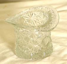 Fenton Daisy Button Clear Glass Top Hat Trinket Holder - $19.79