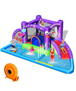 Inflatable Water Slide Castle Kids Bounce House W/ 750W Blower &amp;Octopus ... - £519.26 GBP