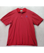 Oxford Golf Polo Shirt Men XL Red Blue Striped Buzz Off Slit Short Sleev... - $26.38 CAD