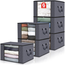 6 Pack Clothes Storage Foldable Blanket Storage Bags Containers Organize... - $45.65