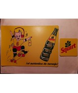 Vintage Mexican soda SQUIRT Plastic Table Mat Food place &amp; coaster from ... - £21.71 GBP