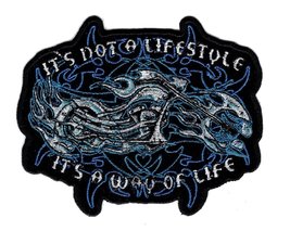 Blazing Fire Bike Biker Harley Rider Mc Iron on Patch (4.5 X 3.5 inch) - £6.38 GBP