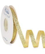 Gold Glitter Ribbon,Gift Wrapping Ribbon Gold Cut Edge Christmas Ribbon ... - £15.66 GBP