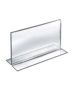 Azar 7&quot; x 11&quot; Horizontal Double Sided Stand Up Acrylic Sign Holder Clear... - £59.62 GBP