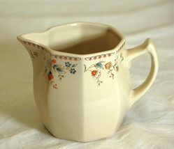 Aristocrat Studio Nova Creamer Multisided Tan Blue &amp; Orange Flowers - £15.63 GBP