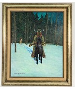 PAUL NEWCOMB AMERICAN INDIAN OIL PAINTED WARRIORS ON HORSE - €296,20 EUR