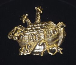 Noah's Ark Two by Two Brooch Pin Religious Jewelry Gold Tone Avon Signed e - $12.86