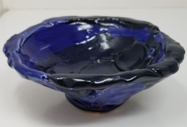 Bowl Cobalt Blue Studio Art Pottery Layered Stout Heavy - £22.86 GBP