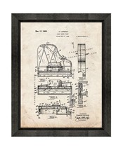 Baby Grand Piano Patent Print Old Look with Beveled Wood Frame - £19.65 GBP+