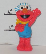 Vintage Sesame Street Elmo in Train Conductor outfit 2&quot; PVC Figure VHTF Rare - £7.70 GBP