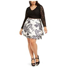$109 City Studio Womens Floral Lace 2 PC Crop Top Dress Black-Ivory Black 18W - £15.74 GBP