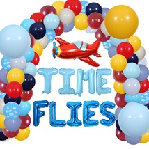 Time Flies Airplane Theme Party Decorations For Boys - How Time Flies 1S... - £18.90 GBP