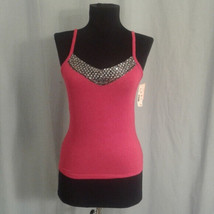 Candie&#39;s M red fancy Cami tank top Black Camisole - $9.00