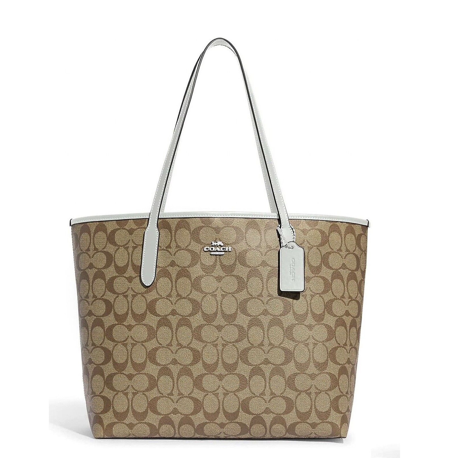 COACH Signature Logo City Large Tote - Khaki Light Sage - $248.00