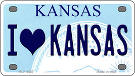 I Love Kansas Novelty Mini Metal License Plate Tag - £11.72 GBP