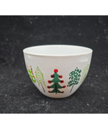 JENNY BOWERS Ceramic Christmas Medium Bowl Nesting Trees Gifts Cereal Ic... - $212.84 MXN