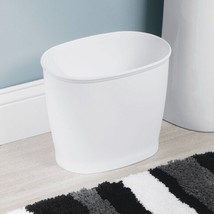 iDesign Kent BPA-Free Plastic Oval Waste Basket - 12&quot; x 8&quot; x 10&quot;, White - £14.46 GBP