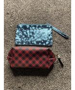 Cosmetic Makeup Bags x2 Unbranded - Red Plaid / Blue Shimmer Accessories... - €7,70 EUR