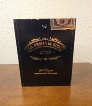 Vintage La Aroma De Cuba Empty Cigar Box Wood Black - £7.46 GBP
