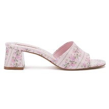 5.5 - Love Shack Fancy x Larroude Pink Floral Patent Slides Heels NEW 07... - $160.00
