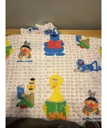 Vintage Sesame Street Pinch Pleat Curtains Drapes Fabric 2 Panels 38 X 54” - $49.49