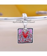925 Sterling Silver Keith Haring Collection Walking Heart Double Dangle ... - $26.75 CAD