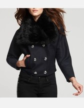 Juicy Couture Womens Mod Flight Jacket Coat Faux Fur Wool DARK REGAL Siz... - £104.85 GBP