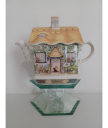 English Country Cottages Sadler Rose Cottage Tea Pot J-606 Made in England - $58.00