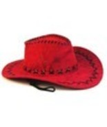 1 NEW RED COLOR LEATHER style COWBOY HAT new cowgirl mens womens WESTERN... - $24.35 CAD