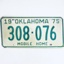 1975 United States Oklahoma Base Mobile Home License Plate 308-076 - $17.55 CAD